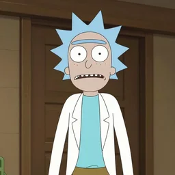 3d hiper-realistic Rick Sanchez from Rick and Morty, 8k
