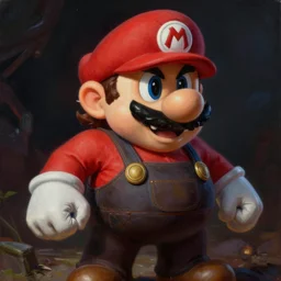 an ultra - realistic portrait painting of wario in the style of frank frazetta. 4 k. ultra - realistic. highly detailed. dark fantasy. epic lighting.