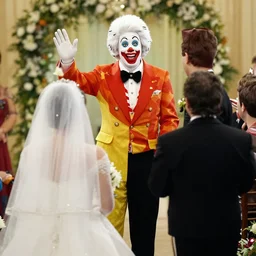 ronald mcdonald officiating a wedding