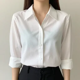 photo of a woman wearing a white!! blouse!!