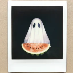 paranormal polaroid of a watermelon ghost, kodachrome, 3 5 mm film