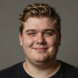 tall fat man in his twenties with brown blond short quiff hair and round facial structure with cleft chin, straight eyebrows, slightly smiling, cheekbones, wider face, shadow of beard, atmospheric lighting, painted, intricate, 4 k, highly detailed by charlie bowater