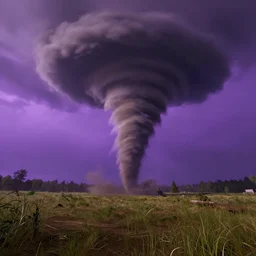 a tornado on the ground, beautiful, unreal engine 5, purple background