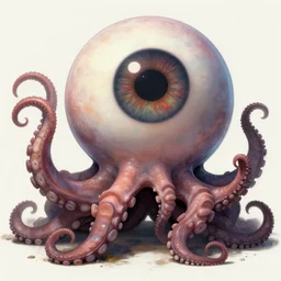 giant eyeball monster with octopus tentacles, dnd art