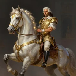 portrait of apex legends francisco pizarro mounting a badass horse, intricate, elegant, glowing lights, highly detailed, digital painting, artstation, glamor pose, concept art, smooth, sharp focus, illustration, art by artgerm and greg rutkowski, artey freytag