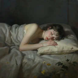 surrealistic painting about sleep.