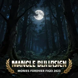 a moonlit mystical forest, digital art, neo - noir, anime styled