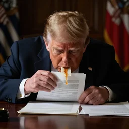 donald trump eating documents