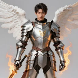 realism character portrait, bright armor male dragon gunslinger with burning!!!!! + angel wings, ultra realistic, wide angle, intricate details, thunder artifacts, sharp focus, highly detailed by peter mohrbacher, hajime sorayama, wayne barlowe, boris vallejo, aaron horkey, gaston bussiere, craig mullins