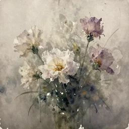 muted color ( ( ( ( ( ( ( ( ( ( ( ( ( loose loose watercolor of flowers painterly, granular splatter dripping. very muted colors. ) ) ) ) ) ) ) ) ) ) ) ) ) by jean - baptiste monge!!!!!!!!!!!!!!!!!!!!!!!!!!!!!!