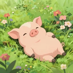 cute and adorable piglet resting on a beautiful garden by makoto shinkai, miniature pig, pastel color tones, studio ghibli, hayao miyazaki, funimation, key anime visual, anime poster, 8 k, highly detailed, rendered, concept art, trending on artstation, pixiv daily ranking