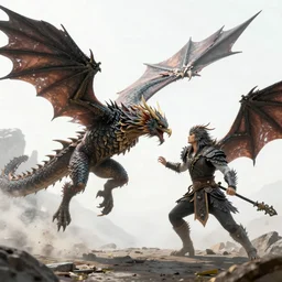 gryphon fighting a dragon highly detailed 8 k