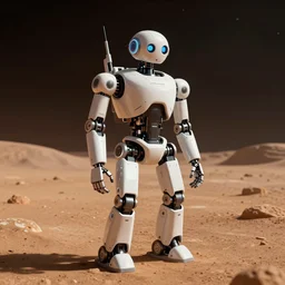 a computer generated image of a robot on the martian surface, a computer rendering by thota vaikuntham, cgsociety, space art, uhd image, rendered in maya, vray tracing
