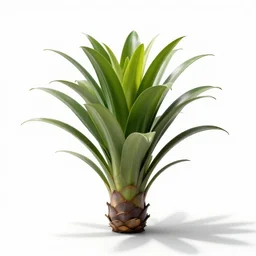 sleepy bromeliad, high detail photograph, full body, isolated on a pure white background, centered, entire subject in frame, sharp focus, soft studio lighting