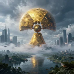 nuclear winter, jakarta, near future, fantasy, sci - fi, hyper realistic, serene.