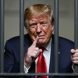 donald trump sucking his thumb in a jail cell crying