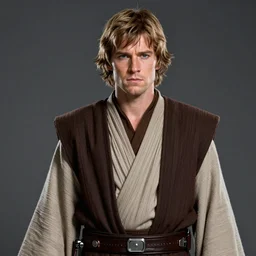 star wars portrait of a man by greg rutkowski, jedi knight zayne skywalker, straight jaw, messy hair, tall and muscular, wearing jedi robes, he is about 2 0 years old, detailed portrait, sharp foccus, artstation hq.