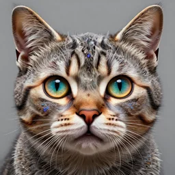 portrait of funny giant cute eyes kitten, intricate abstract. intricate artwork, by tooth wu, wlop, beeple, dan mumford. concept art, octane render, trending on artstation, greg rutkowski very coherent symmetrical artwork. cinematic, key art, hyper realism, high detail, octane render, 8 k, iridescent accents