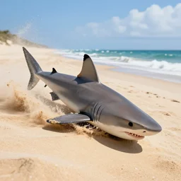 a shark beaching out of a sand dune, photograph from national geographic, detailed, 4 k
