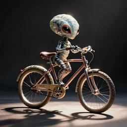 a cute beautiful alien shaped bicycle by H.R. Giger
