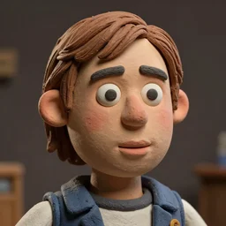 real he-man filmationl!! clay! close detailed sculpted head , style: claymation puppet kids clay , by guldies