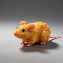 photorealistic chicken nugget in the shape of a rat, professional food photography