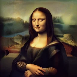 mona lisa but instead of a human face, she has a dog face. dog mona lisa. mona lisa is a dog. dog dog dog.