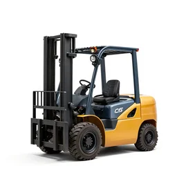 mosaic forklift, professional product shot, isolated on a pure white background, centered, entire object in frame, sharp focus, soft studio lighting