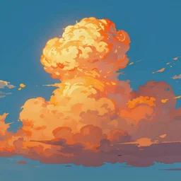 fiery clouds isolated in the sky by Frank Miller and Hokusai, 8k, vector