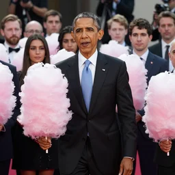 Barack Obama made from cotton candy, Alena Aenami, Petros Afshar, Noah Bradley, Anton Fadeev, Anato Finnstark, Steve Henderson, Filip Hodas, Mark Keathley, Thomas Kinkade, Phil Koch, Gilbert Williams, Mike Winkelmann, Beeple