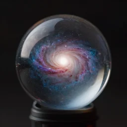 glass sphere with a galaxy inside, 8 k, hd, dof, kodak film, volumetric lighting, subsurface scattering, photorealistic, octane render, details