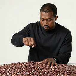 Kanye in Chicago punching the bean, photorealistic, award winning photo