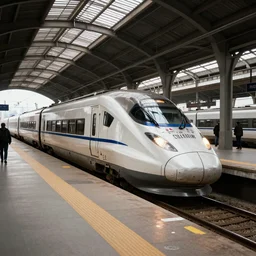 a high speed train entering Estación de Once