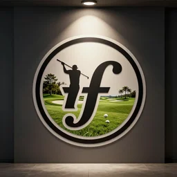 logo for a golf company called ff, svg vector art panel for cnc plasma laser, stencil
