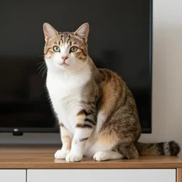 photo of a cat sitting on a TV