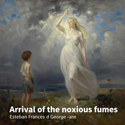 an ethereal esteban frances and george tooker painting titled'arrival of the noxious fumes'