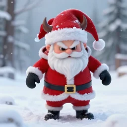 evil santa, sneaky, snow, 4 k, detailed