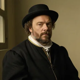 Jack Black in the style of Jan van Eyck