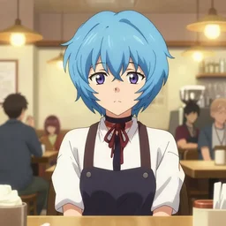 anime portrait of [ ayanami rei! ] working as a server in a made cafe, cute face by ilya kuvshinov, kyoani, artgerm, krenz cushart, wlop, hiroaki samura, yoshinari yoh, james jean, katsuhiro otomo, loish, cel shaded, anime poster