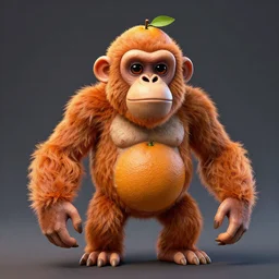 a citrus ape monster, 4 k, 8 k, super detailed, masterpiece, trending on art station, highly detailed, full hd