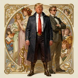 steampunk donald trump, masterpiece, intricate, elegant, highly detailed, digital painting, artstation, concept art, smooth, sharp focus, illustration, art by artgerm and greg rutkowski and alphonse mucha and uang guangjian and gil elvgren and sachin teng, symmetry!!