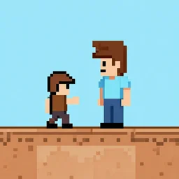 pixelated dungeon adventure hero on clear background, 1 2 8 bit, 1 0 0 0 x 1 0 0 0 pixel art, 4 k, super detailed, nintendo game, pixelart, high quality, no blur, sharp geometrical squares, concept pixelart