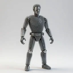 sculpt of ron perlman made of nails and bolts, photo, medium shot, high quality, 4 k,