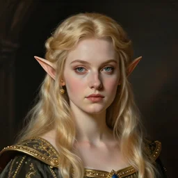 portrait drawing of a royal elf