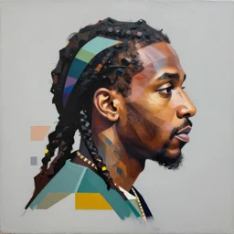 Nipsey Hussle profile picture by Sachin Teng, asymmetrical, Organic Painting , Matte Painting,  geometric shapes, hard edges, graffiti, street art:2 by Sachin Teng:4