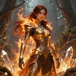 naturepunk master of fire and wind crystals and trees, beautiful detailed realistic cinematic character concept fashion portrait, hi - fructose art magazine, by anton fadeev and paul lehr and david heskin and josan gonzalez, 8 k