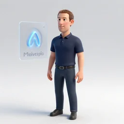 mark zuckerberg in his meta - universe, 3 d computer model render, low detailed