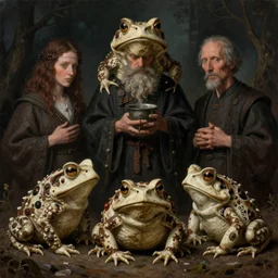 carved bone toads of terrifying tribal potency. a surrealist objet trouve portrait by dave dorman hieronymus bosch, cyril rolando, esher and natalie shau, whimsical, profound, impossible, dark, atmospheric, brooding, digital painting, intricate. profound. wow
