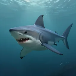 a shark goblin swimming in the water, diffuse lighting, fantasy, highly detailed, photorealistic, digital painting, artstation, illustration, concept art, smooth, sharp focus