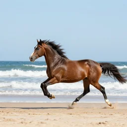 a horse running on the beach by greg rutkowski, golden ratio